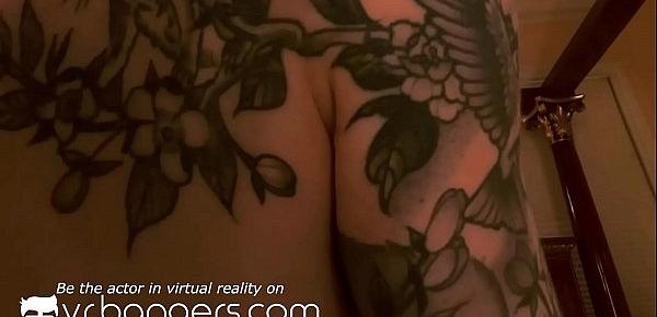  VR BANGERS Tattoed blonde teasing service guy
